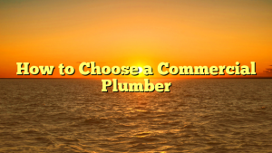 How to Choose a Commercial Plumber