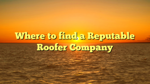 Where to find a Reputable Roofer Company
