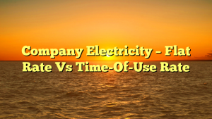 Company Electricity – Flat Rate Vs Time-Of-Use Rate